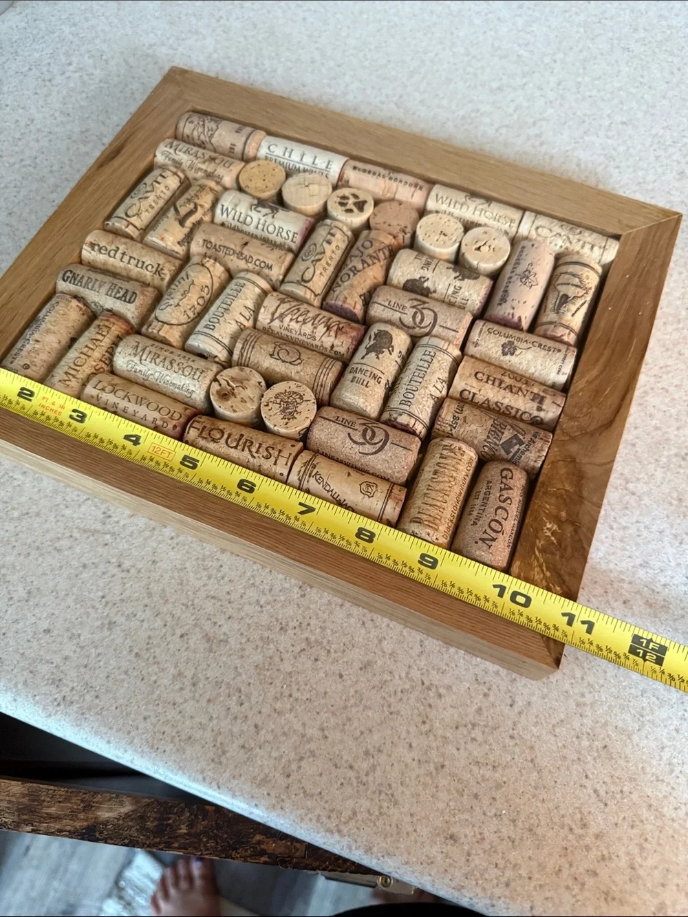 Rustic Bamboo Wine Cork Trivet - Natural Brown